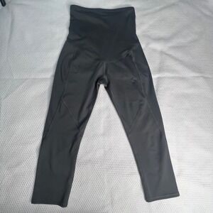 a:glow Active Maternity Leggings Gray Over the Belly Cropped Athletic Pants S